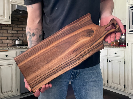 Live Edge Walnut Charcuterie Board with Handle