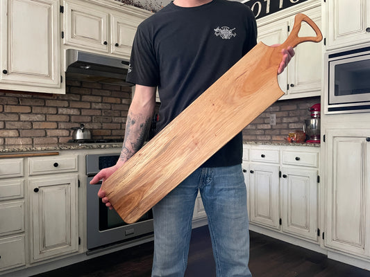 Pecan Charcuterie board with handle